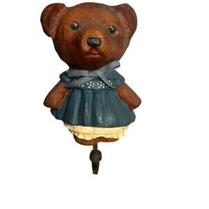 Vintage Wooden Bear Wall Hook | Cottagecore Nursery Decor